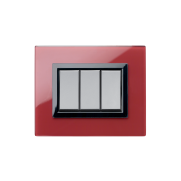 Serie ALLUMIA con placca Vera rosso Pompei finitura lucida