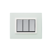 Serie ALLUMIA con placca Vera verde acqua finitura satinata